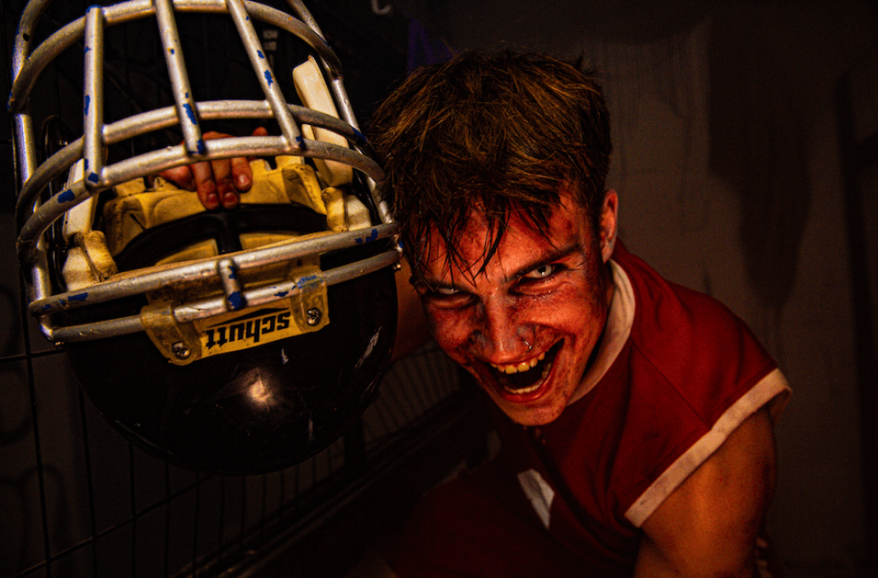 A scary American football player